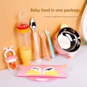 শিশুর খাবার খাওয়ানো এখন আরও সহজ ও নিরাপদ – এই স্পেশাল বেবি ফুড সাপ্লিমেন্ট টুল সেটে আছে হালকা, টেকসই ও স্বাস্থ্যসম্মত বোল ও সিলিকন স্পুন।